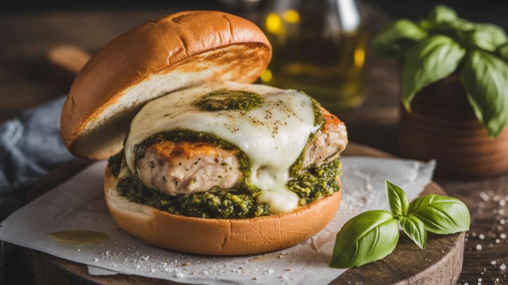 Burger poulet pistou : un classique revisité à faire en 15 min