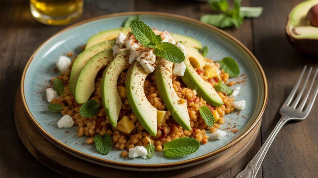 Salade orientale boulgour, avocat & chèvre : l'idée fraîche et facile
