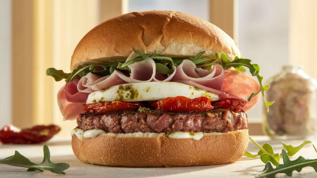 Le Croq&rsquo;Burger italien inratable : jambon sec et mozza