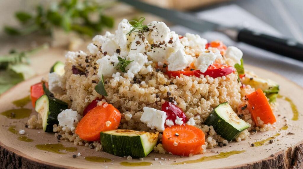 Légumes rôtis feta quinoa : la recette saine et rapide