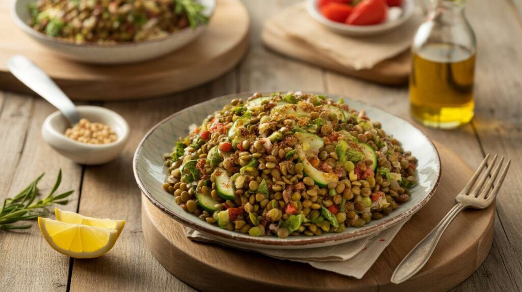 Salade de lentilles fraîcheur aux légumes de saison
