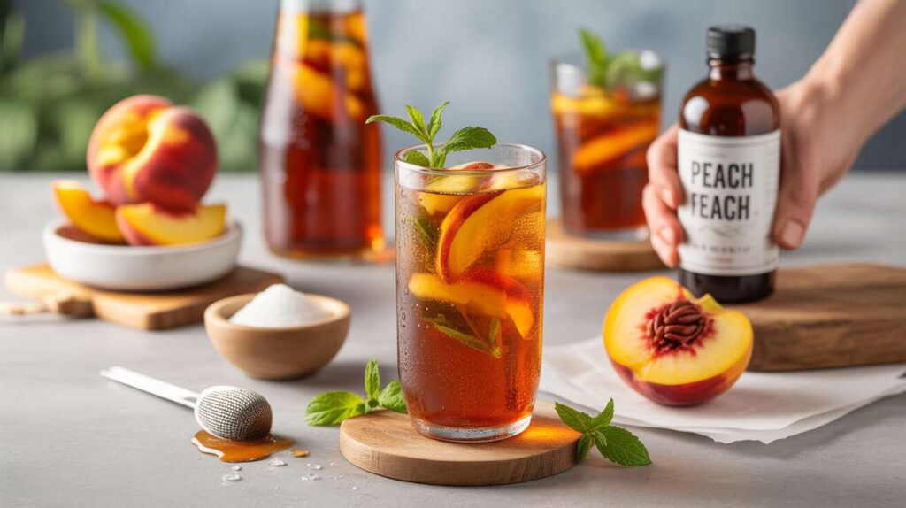 Thé glacé pêche maison : la recette facile et désaltérante