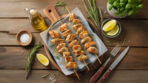 Brochettes de poulet marinées aux herbes de Provence pour le barbecue