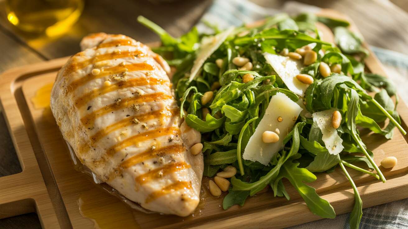 Poulet grillé et salade de roquette : un duo parfait pour la ligne