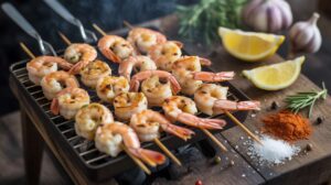 Brochettes de crevettes à la plancha prêtes "en 15 minutes chrono" pour vos soirées