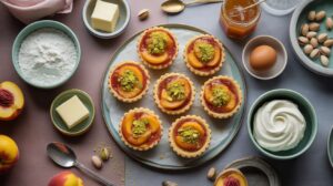 Tartelettes aux pêches et pistaches, une gourmandise estivale délicate