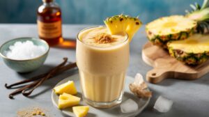 Smoothie ananas, coco et gingembre, une explosion de saveurs tropicales