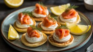 Mini-blinis au saumon fumé et aneth, des bouchées élégantes pour l'apéritif