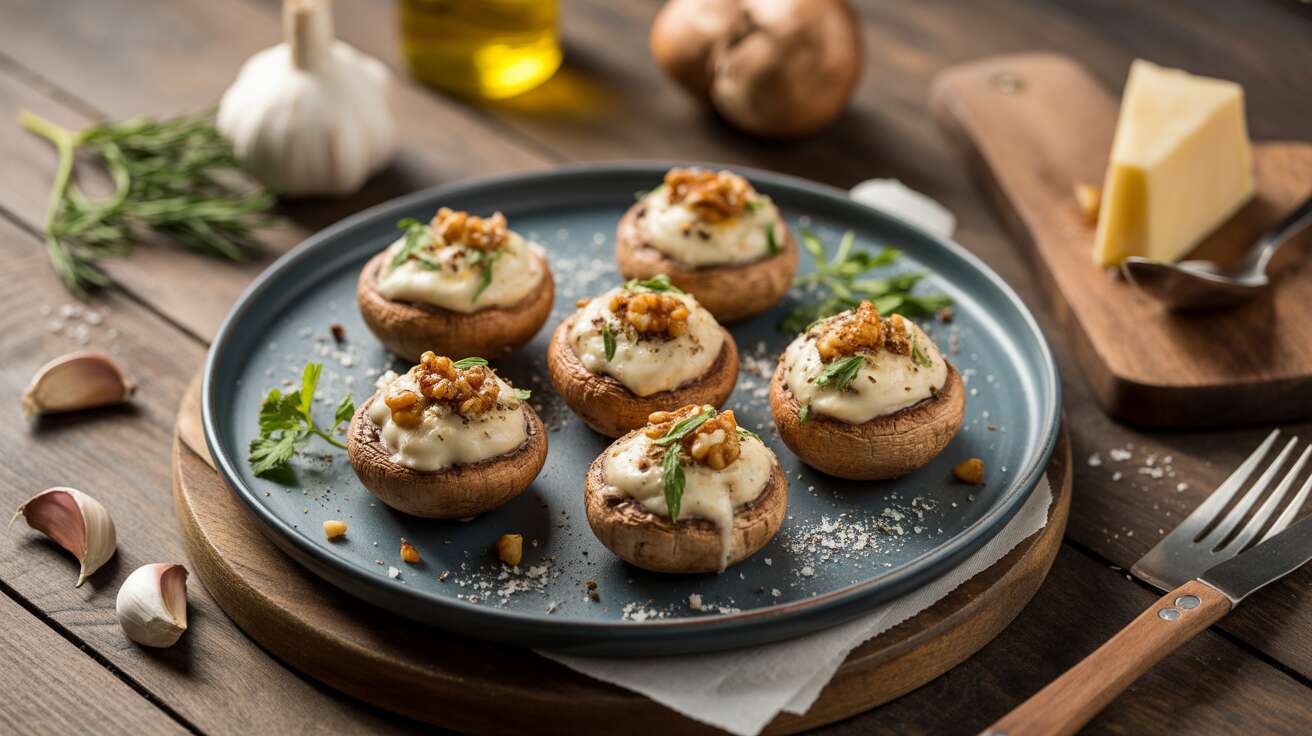 Champignons farcis au fromage frais : la recette gourmande du jour facile à faire