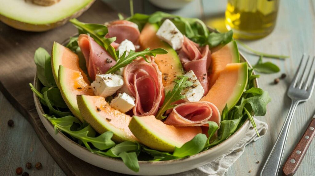 Salade de melon, jambon cru et fromage de brebis : la recette estivale savoureuse