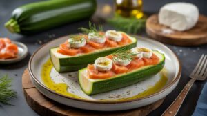 Courgettes farcies au saumon et fromage de chèvre : la recette délicieuse et facile