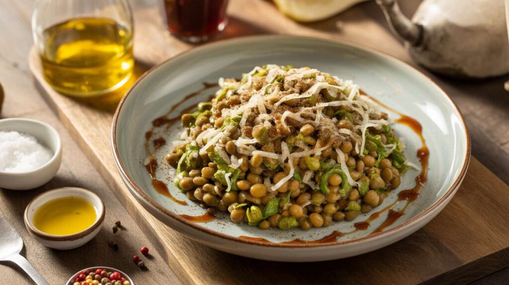 Salade de lentilles et croustillants à l'emmental : une recette savoureuse et équilibrée