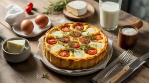 Clafoutis salé aux tomates cerise et au camembert : une recette gourmande et rapide