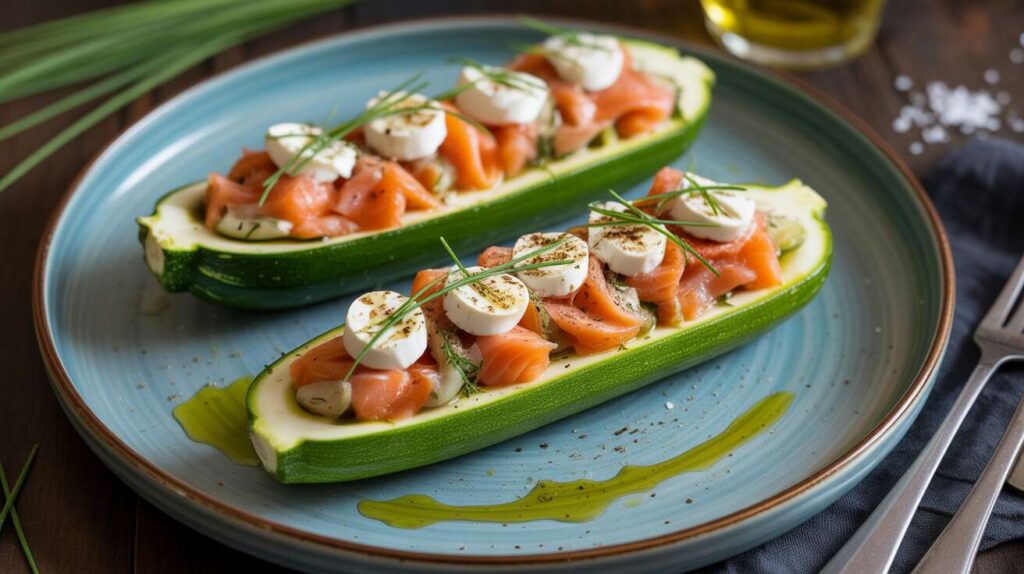 Courgettes farcies au saumon et fromage de chèvre : la recette délicieuse et facile pour l'été