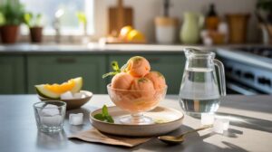 Sorbet melon-menthe express : un délice "prêt en 2 minutes" pour se désaltérer