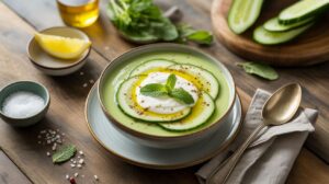 La soupe froide de concombres et yaourt : "rafraîchissante et prête en 10 minutes