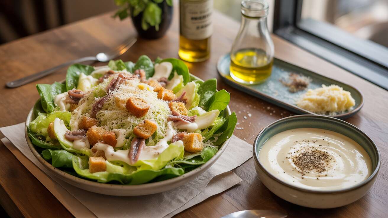 La salade César réinventée : une sauce irrésistible et légère