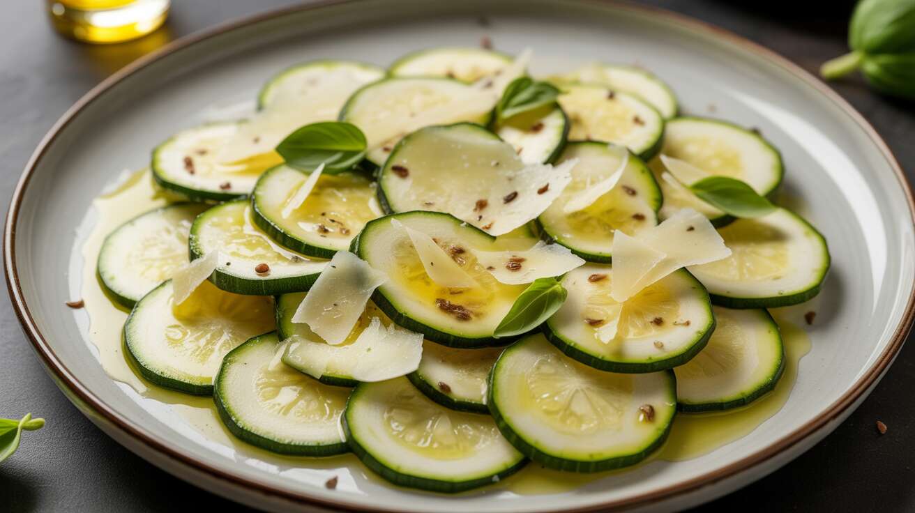 Carpaccio de courgettes citron-parmesan : l'entrée légère qui va surprendre vos papilles