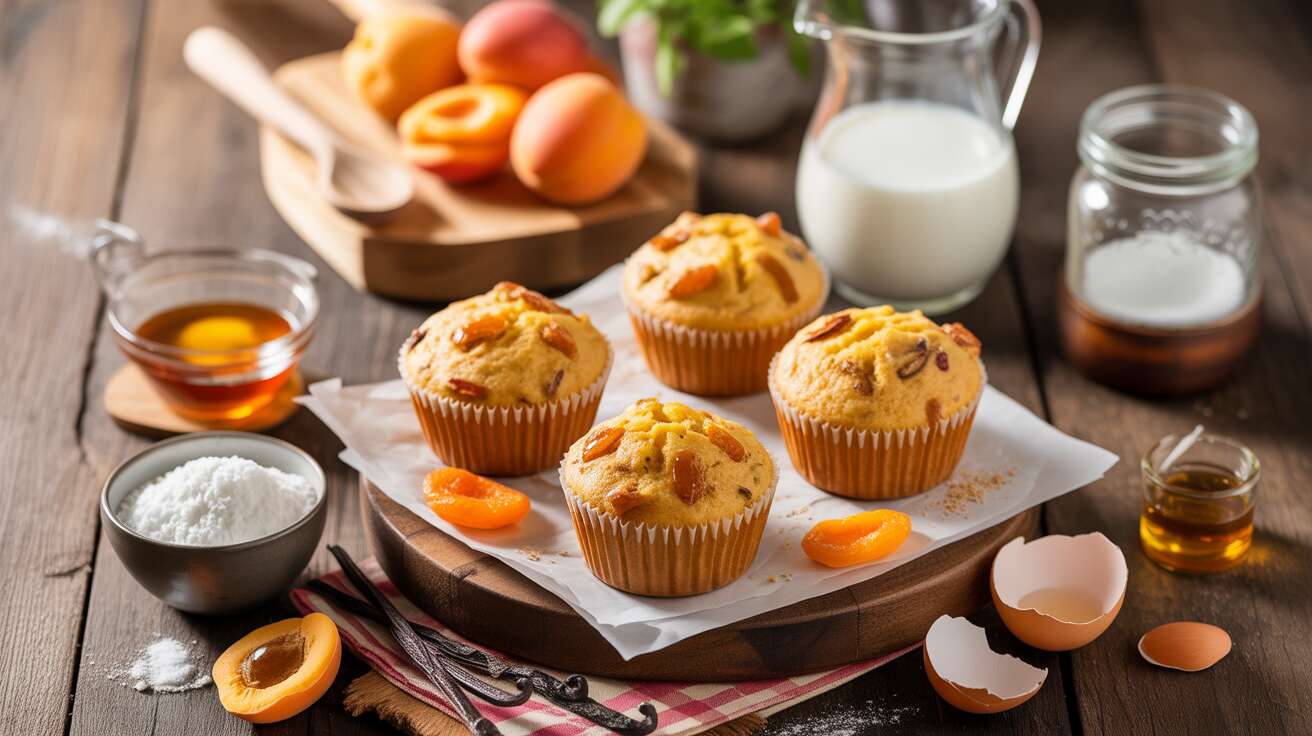 Muffins abricots savoureux : la recette saine sans sucre raffiné ni gluten