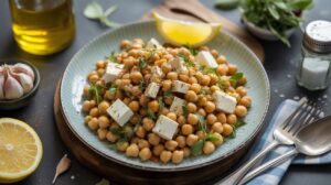Salade de pois chiches à la feta : la recette savoureuse et rapide