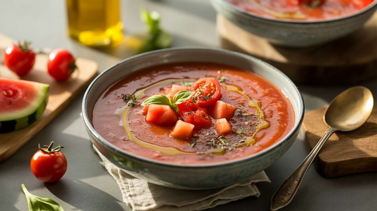 Le gaspacho de tomates cerises et pastèque : une explosion de saveurs "ultra-rafraîchissante