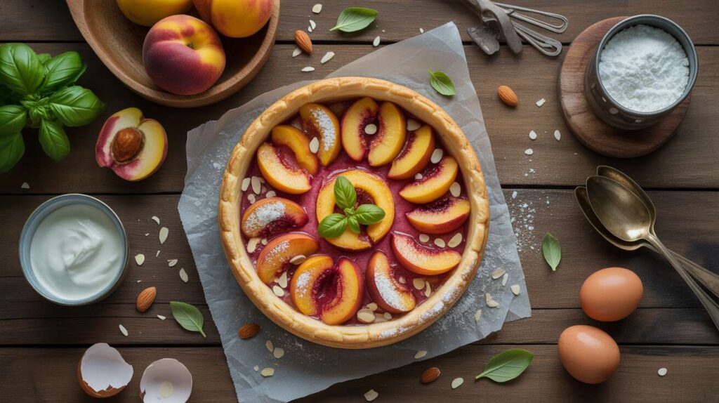 Tarte aux pêches et basilic : recette gourmande et facile