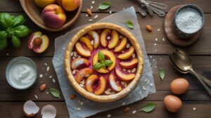 Tarte aux pêches et basilic : recette gourmande et facile