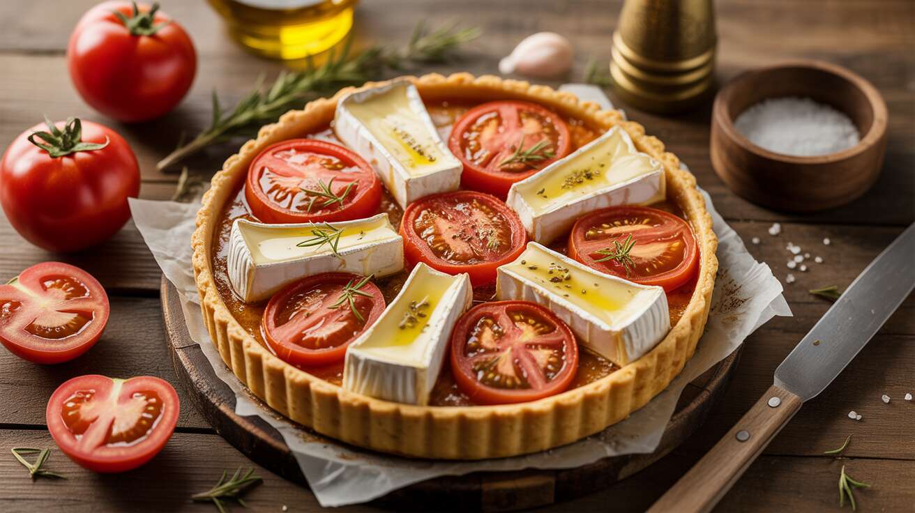 Tarte aux tomates et camembert : recette savoureuse