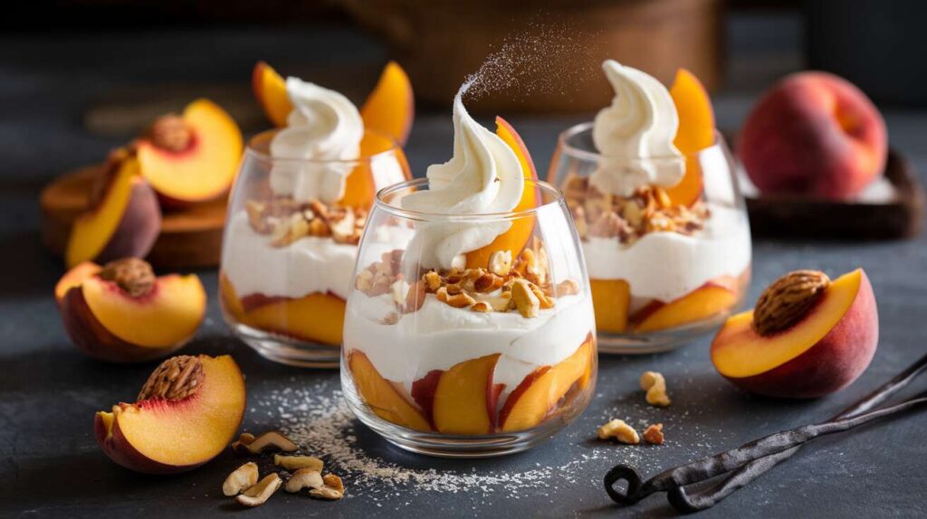 Recette légère de mousse de pêches aux noix