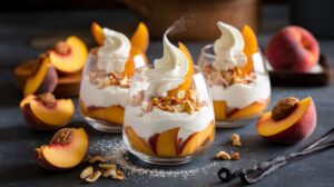 Recette légère de mousse de pêches aux noix