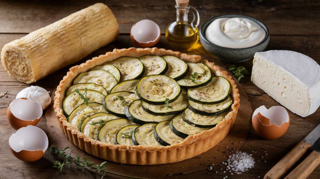 Tarte aux courgettes et fromage de chèvre frais : recette facile et savoureuse