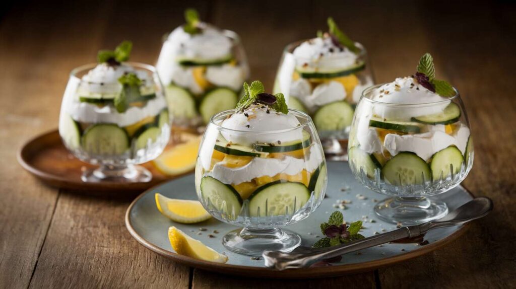 Verrine fraîcheur concombre et chèvre : recette gourmande