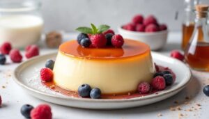 Dôme de flan léger aux fruits rouges : recette gourmande