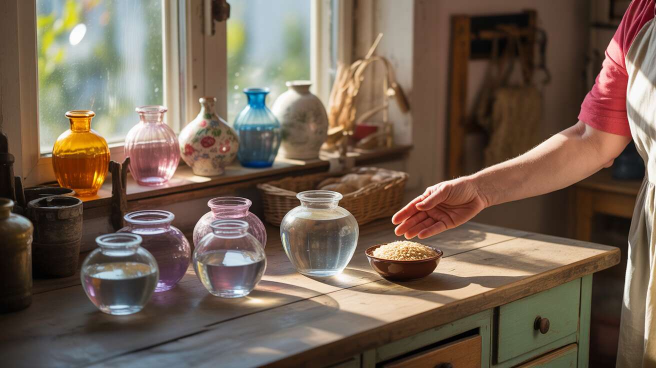 L'astuce de grand-mère avec du riz pour un vase toujours propre
