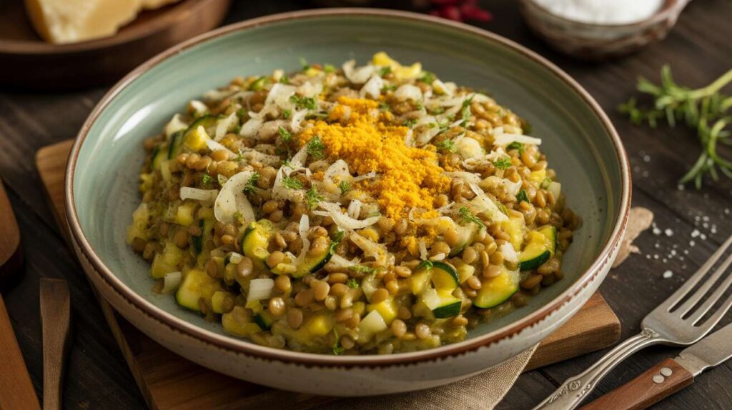 Risotto de Lentilles Légères aux Courgettes Jaunes