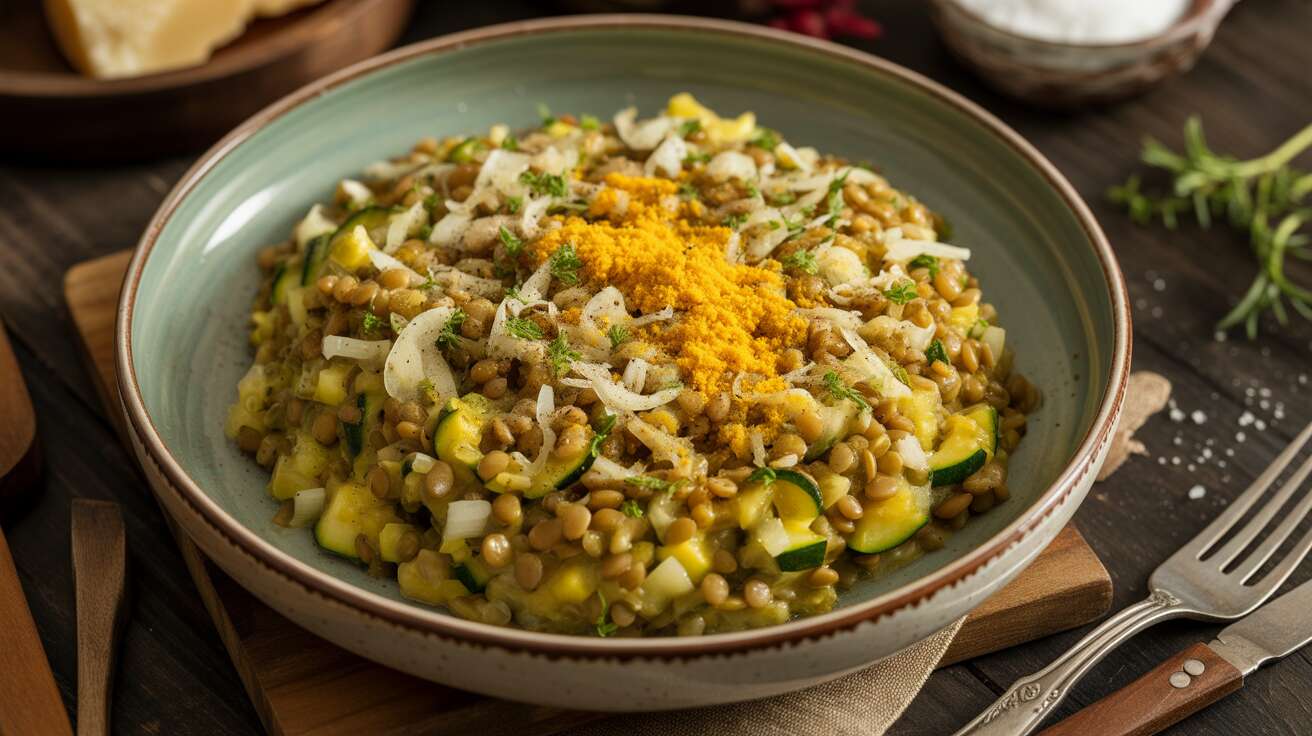 Risotto de Lentilles Légères aux Courgettes Jaunes