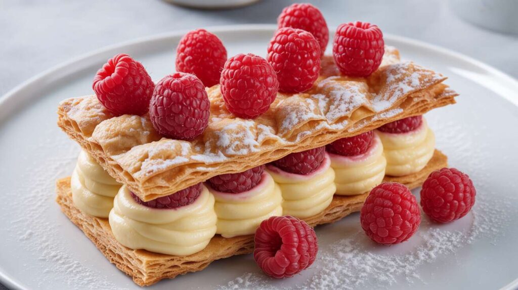 Millefeuille de framboises léger : recette gourmande et facile