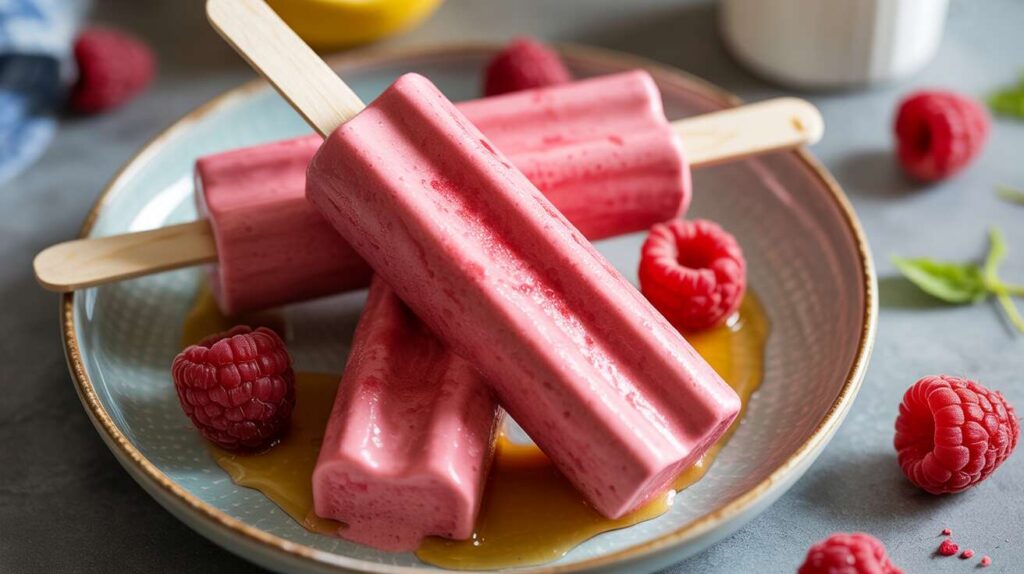 Bâtonnets de sorbet aux framboises légers : une recette rafraîchissante