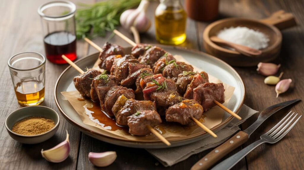 Brochettes de boeuf mariné léger : recette express