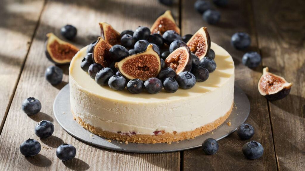 Recette : cheesecake au Fromage Frais, myrtilles et Figues