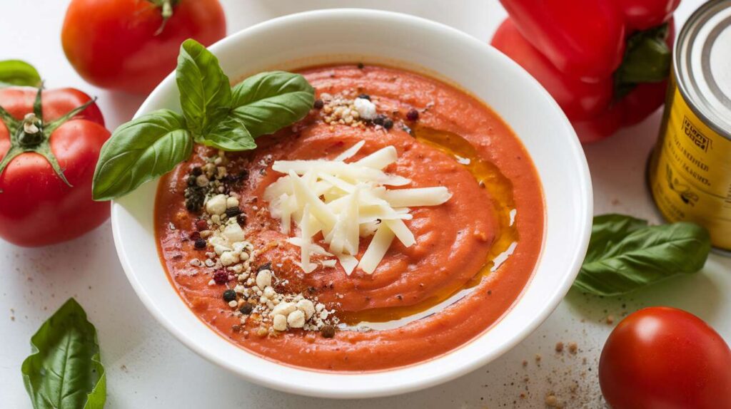 Gaspacho tomate et poivron au fromage frais : recette savoureuse