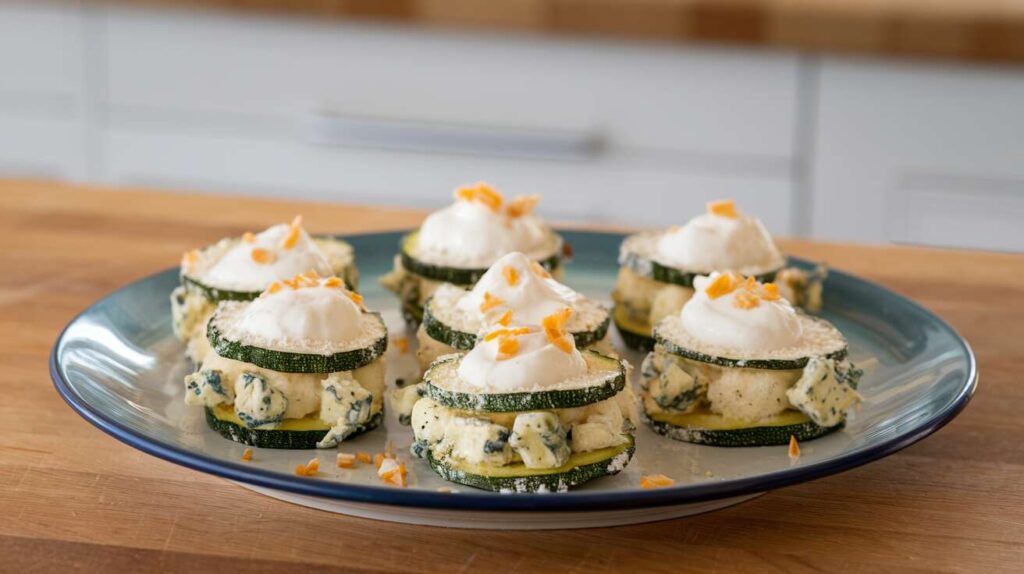 Bouchées légères courgette et bleu : recette facile et savoureuse