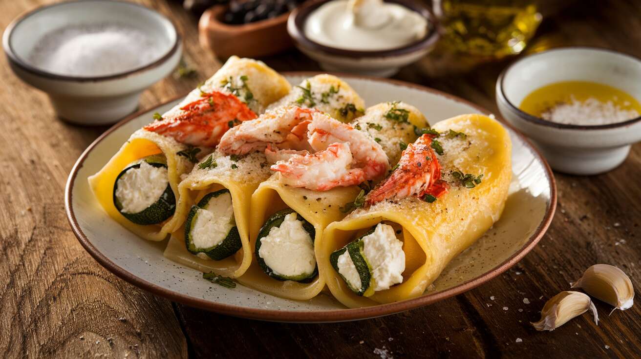 Recette Cannelloni Farcis Fromage Frais, courgette & Crabe