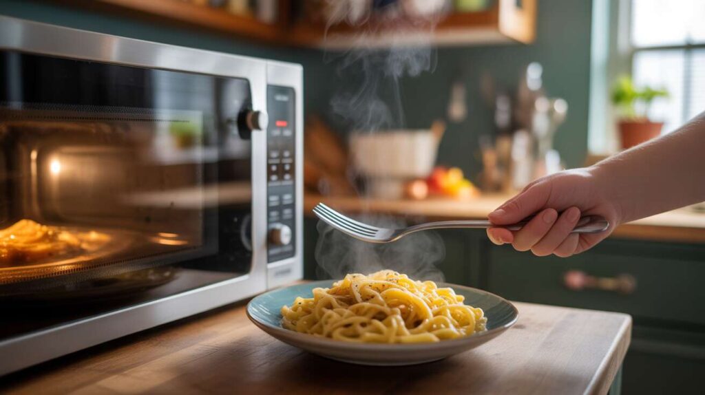 Si vous réchauffez vos pâtes au micro-ondes, vous commettez cette erreur qui les rend toutes sèches.
