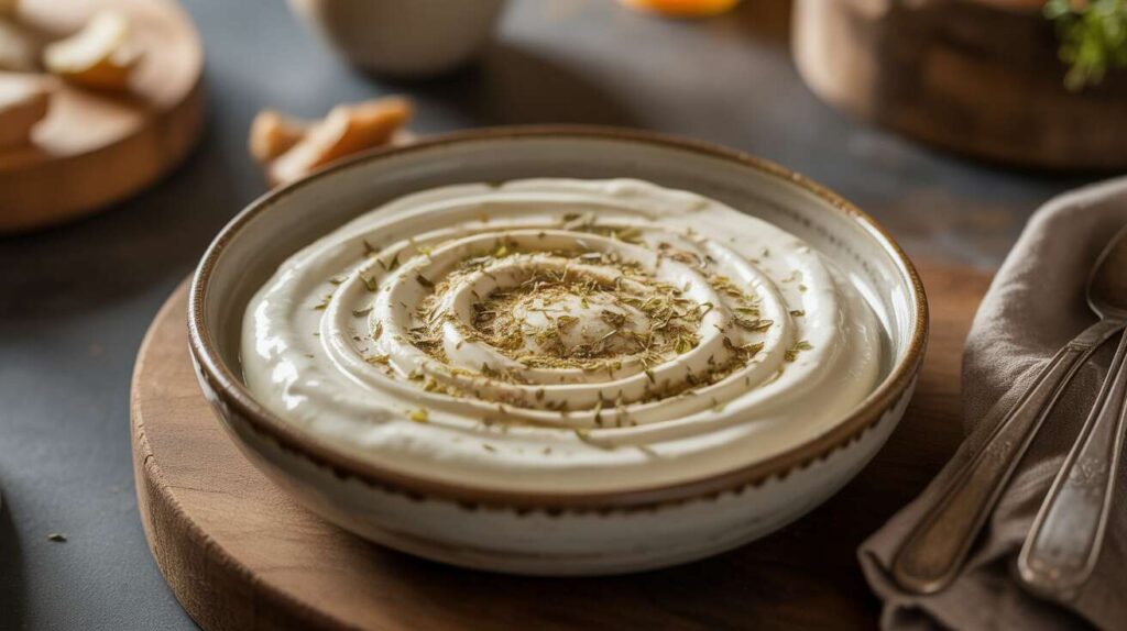 La technique pour transformer un simple yaourt nature en un "fromage" frais aux herbes en une nuit.