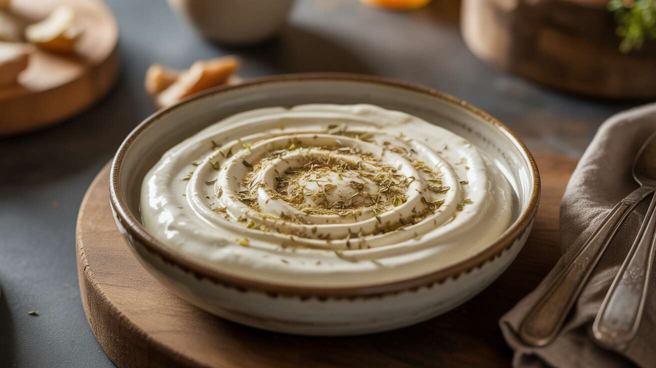 La technique pour transformer un simple yaourt nature en un "fromage" frais aux herbes en une nuit.