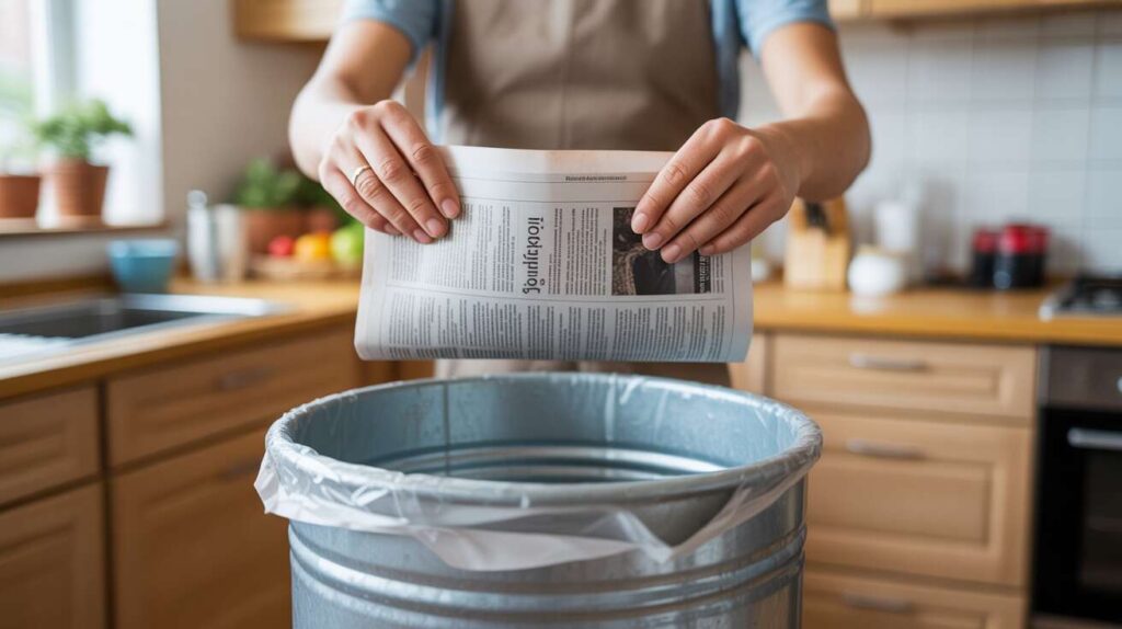Adieu les poubelles malodorantes ! L'astuce simple mais efficace avec une feuille de papier journal