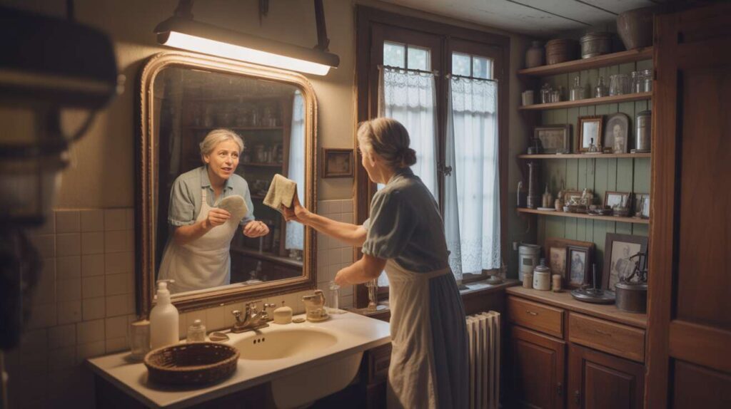 Le geste oublié de nos parents qui fait briller les miroirs. Une astuce qui a traversé le temps pour une bonne raison