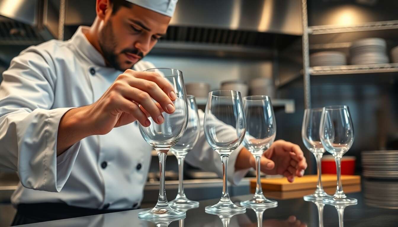 Le geste simple des restaurants pour des verres éclatants