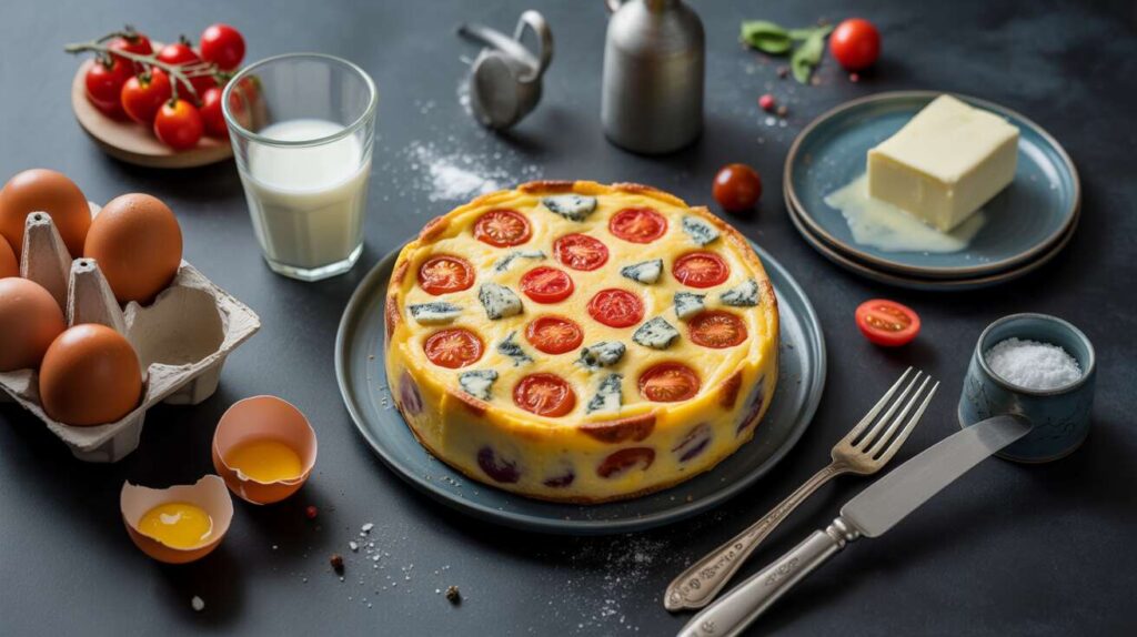 Recette de clafoutis aux tomates cerise et fromage bleu